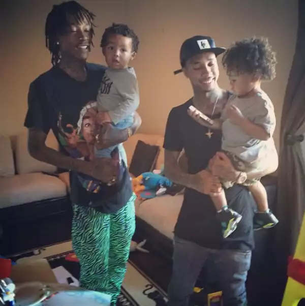 [PHOTOS]: Rappers, Tyga & Wiz Khalifa Get Their Kids To Play Together……